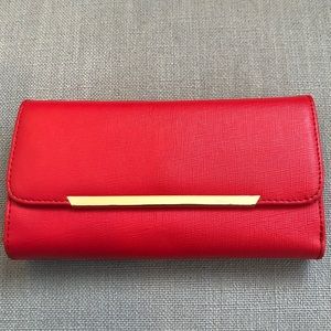 Vince Camuto Trifold Red Leather Wallet